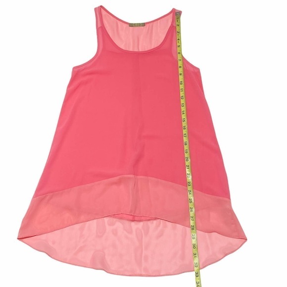 BOAZ Pink Sleeveless Sheer High Low Tunic Top - Picture 7 of 12
